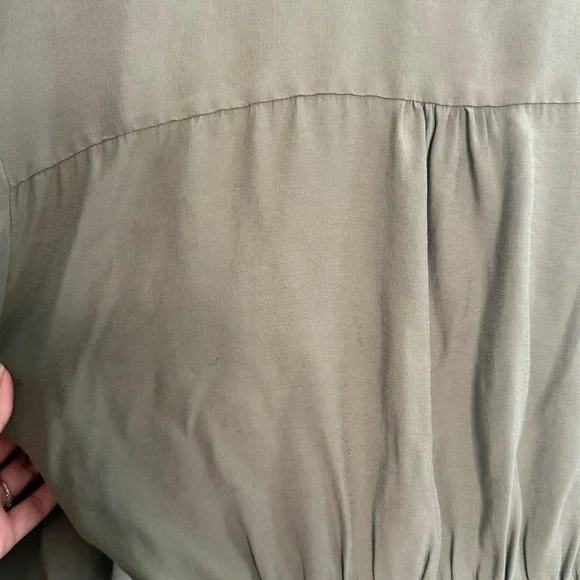 Anthropologie Long Sleeve V-Neck Knot Front Midi Dress - Picture 15 of 15